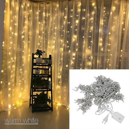 6m 600LED Jule- og Bryllupsgardinlys - 16 Sett