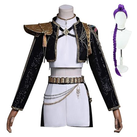 K-Pop Devil Hunter Rumi Cosplay Kostymesett Halloween Party Maskerade Dame Svart-Xin