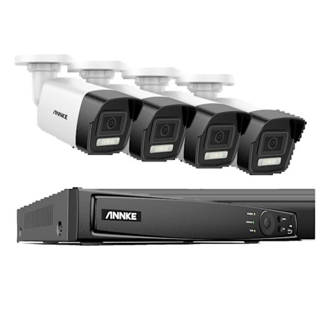 Säkerhetssystem, Ultra HD-upplösning, PoE-nätverksanslutning, 8CH NVR 4 st kamera, Ingen