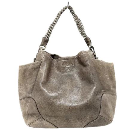 Prada Vintage, Pre-owned Shoulder Bags Grijs, Dames, Maat:ONE Size,leather