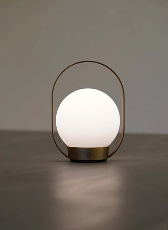 Palla oppladbar bordlampe - brunert/opal