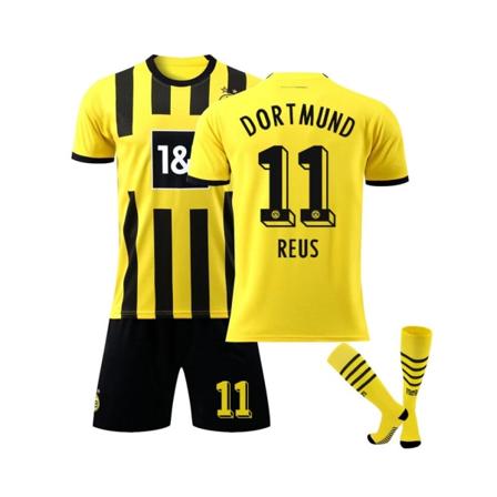 (Borussia Dortmund hemmatröja 2022/23 Reus No.11 fotbollströja 3-delade kit för barn Vuxna color