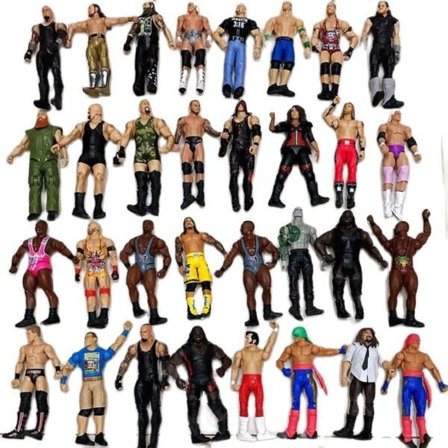 Original Wrestler actionfigurer Multi-leddede Sorte Mænd model Figurer legetøj