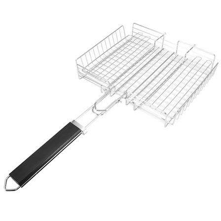 BBQ Net Square Grillad Fisk Kyckling Net Clip Handhållen Grill Mesh Wire Clamp