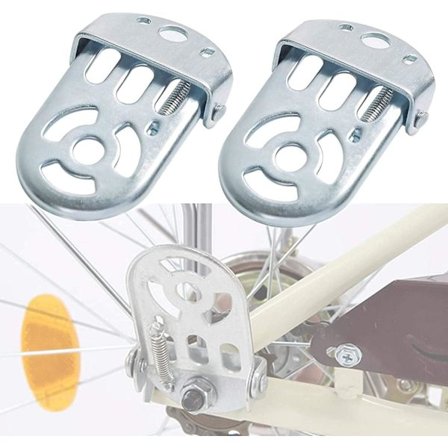 Sammenleggbare bakpedaler for sykkel, 1 par metall sammenleggbare fotstøtter for barn, sykkelbaksadeltilbehør for kjæreste kvinne mann barn