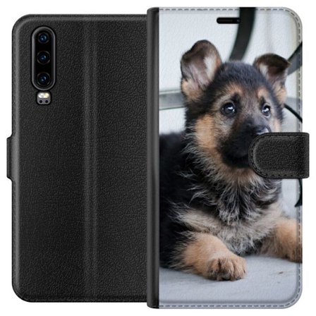 Yhteensopiva Lompakkokotelo Huawei Huawei P30 Saksanpaimenkoira Puppy