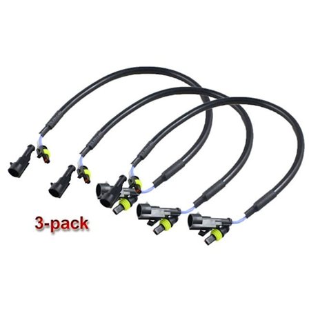 Xenon förlängningskablar 50cm AMP kontakter med gnidskydd 3-pack