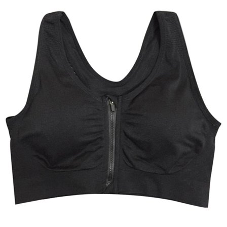 Kvinder Sports-BH High Impact Front Lukning Lynlås Trådløs Post Surgery Support Trænings-BH Fuld dækning Løbe-BH