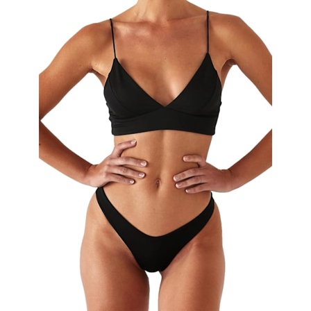 Dam Bikini Svart Push Up Brasiliansk Tvådelad Baddräkt