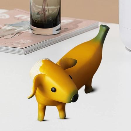 Banan Hund Statue Hagekunst Skulptur Harpiks Statuer Figurer Ornamenter