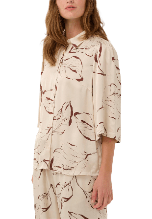 Soaked In Luxury Clero Printed Shirt SS Skjortor Dam Beige XL