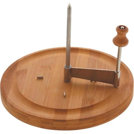Bambusta ja ruostumattomasta teräksestä valmistettu juustoraavi - Beige - D 22 cm