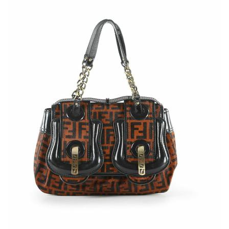Fendi Vintage, Pre-owned Shoulder Bag Bruin, Dames, Maat:ONE Size,wol,print