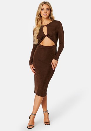 BUBBLEROOM Rylin cut out dress Brown Klær