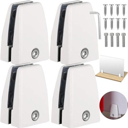 Stykker Zinklegering Glasclips, Glasholder til Spejl, Justerbar Glasfastgørelsesklemme, Spejlhyldeklemme, til Spejle, Glas, Beklædning, Hyldebeslag