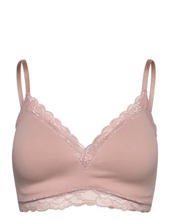 Bra Mynta Seamless W Lace Beige Lindex