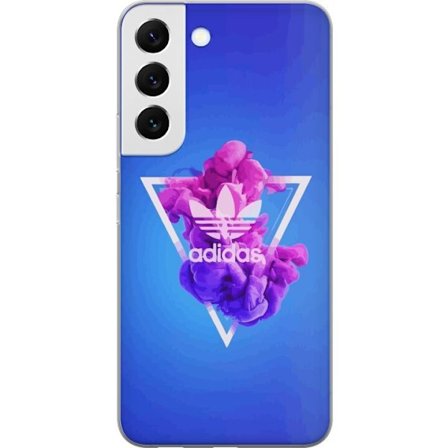 Kompatibel Mobilcover til Samsung Galaxy S22+ 5G Adidas-inspireret blåt design - sporty motiv med retrovibe i blå toner