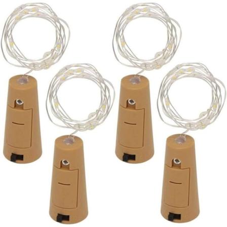 6-pak med 20 Mini LED-flaskepropper Fairy Lights, varm hvid