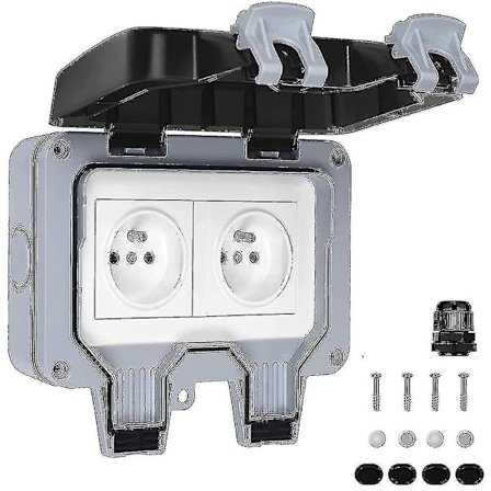 Dubbel Uttag för Utomhus IP66