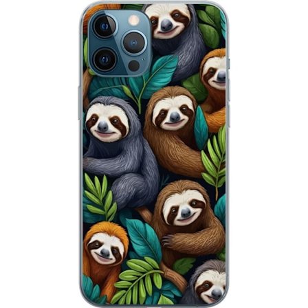 Yhteensopiva Puhelinkuori Apple Apple iPhone 12 Pro Max Sengångarstil - rentoutunut muotoilu söpöllä laiskiaalla