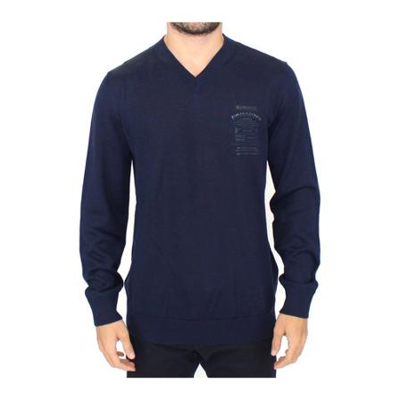 Ermanno Scervino Wool Blend V-neck Pullover Tröja blå, Herr, Herr, Storlek: M