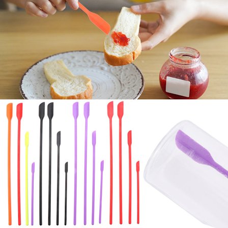 4st Mini Silikonspatel Set Liten gummispatel MULTICOLOR