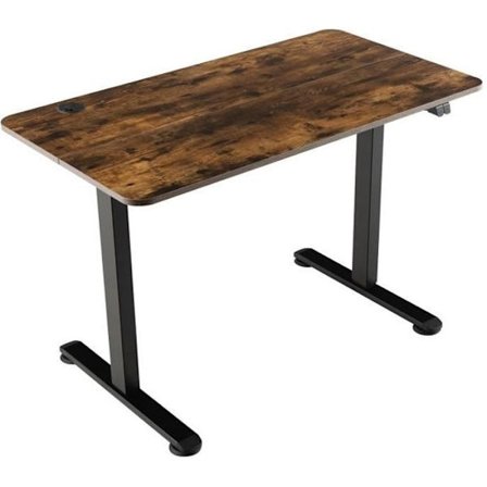 COSTWAY sähköinen istumapöytä, 110 x 60 x 71,5-115,5 cm, korkeussäädettävä, yksimoottorinen törmäyksenestojärjestelmä ruskea