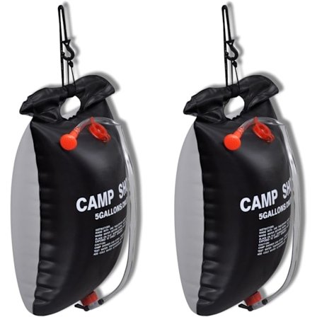 Solcelledusj for friluftsliv - Campingdusj Utendørsbad 20 L 2 stk - Sportsutstyr