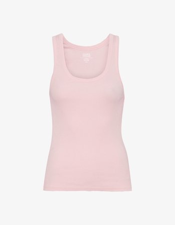 Women Organic Rib Tank Top - Faded Pink - XL