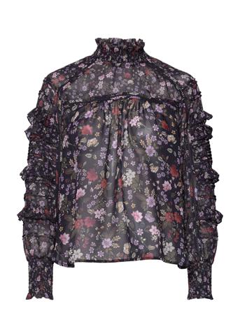 Annifrida Aaricia Pleat Top Bluse Langermet Multi/mønstret French Connection