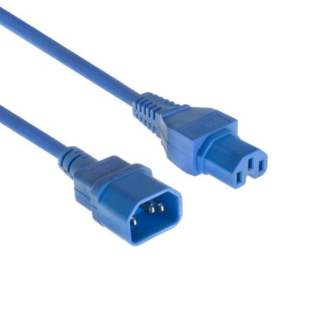 MicroConnect Blue power cable C14 to C15,