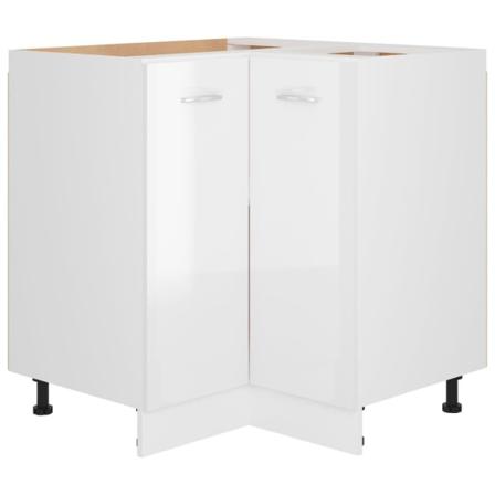 Vidaxl Underskåp Hörn Vit Högglans 75,5x75,5x80,5 Cm Konstruerat Vit