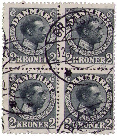 Danmark 1913 - AFA 76 - 4-blok - Stemplet