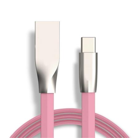 Tangle-free USB-C kabel med sink kontakt - Anti-break kabel Pink one size