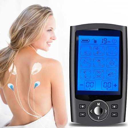 TENS Enhed Muskelstimulator, EMS Massageapparat til Skulder, Nakke, Iskias og Rygsmerter, Elektronisk Puls Massage Fysioterapi