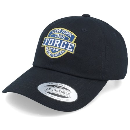 Iconic - Musta unconstructed Lippis - "Ny Blue Force Black Dad Cap " @ Hatstore