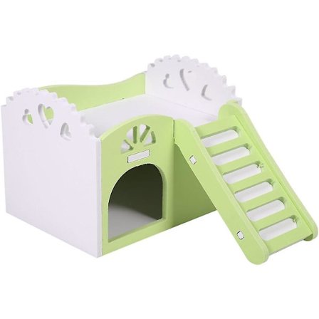 Hamster / Bur til smådyr, med legetøj, 2 niveauer med designtrapper, 15 x 11 x 11 cm