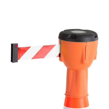 Band für Absperrkegel, 10000 mm, rot/weiß