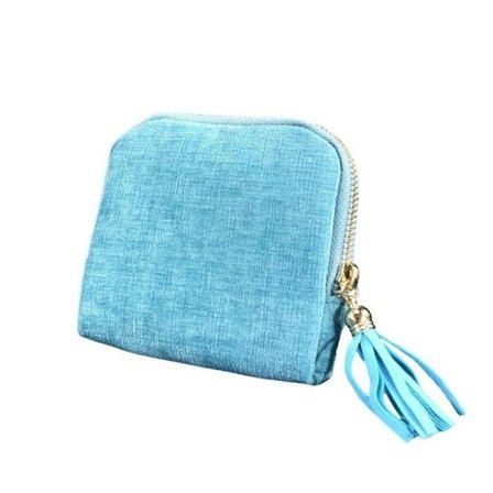 Fukttålig Smyckesorganisatör Väska Med Tofsar Flera Lager Halsband Armband Förvaringsbehållare för Kvinnor Ljusblå[HK]