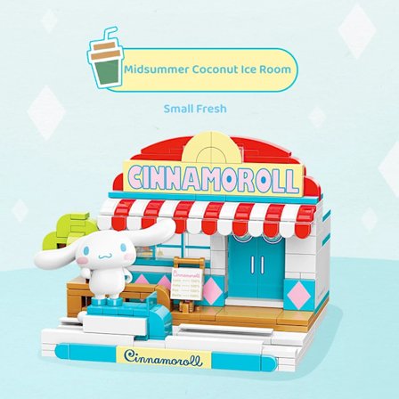 Keeppley Sanrio Byggeklodser Kulomi My Melody Pompom Purin Tegneserie Model Legetøj Grafikblok Cinnamoroll2