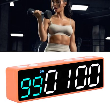 Kuntoilutimerikello Suuri LED Digitaalinen Huimaussuojaava Näyttö Treeni Intervallitiimeri Kotiin Autotalliin Kouluun Vihreä ja Valkoinen