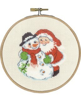 Stickpackung Bild Schneemann & Weihnachtsmann - Permin