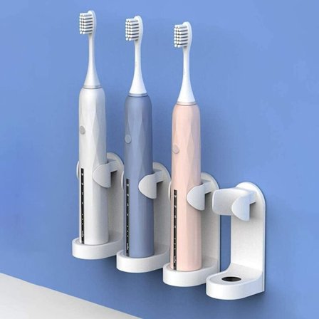 Elektrisk tandbørsteholder, 4-delt vægmonteret elektrisk tandbørsteholder