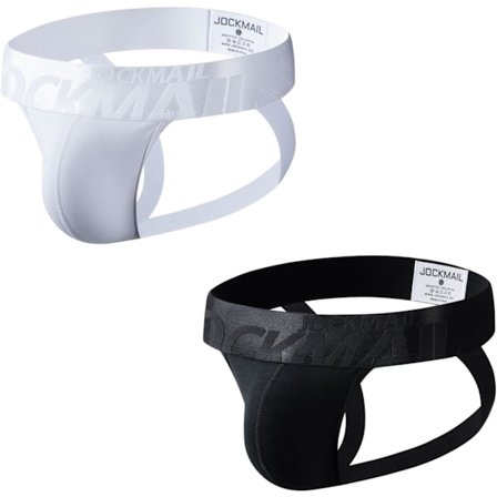 2025 Siste Modell 2 STK/Pakke Herre Jock Strap Truser Herre Atletisk Jockstrap Herre Bomull Sømløse Stringundertøy 231hvit+231svart Stor
