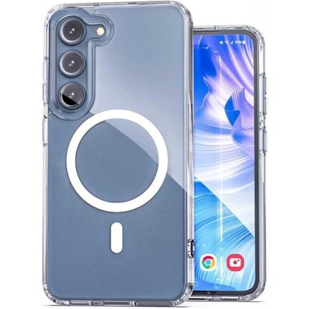 Samsung S23 Plus läpinäkyvä iskunvaimenninkotelo, MagSafe-yhteensopiva