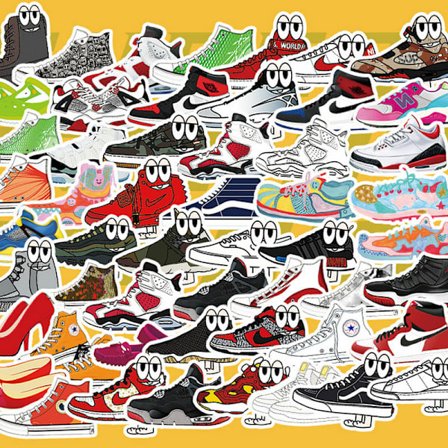 84 Chaopai sneakers graffiti klistermärken DIY telefonfodral skateboard w