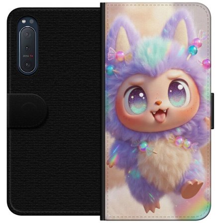 Kompatibelt Plånboksfodral till Sony Sony Xperia 5 II Söt kawaii-figur med stora glittrande ögon, regnbågsfärger och mjuk 3D-stil, perfekt barnil