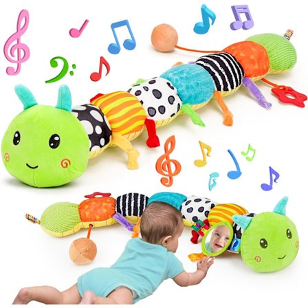 Baby Sensory Lekevarer 0-3 Måneder Musikk Dyr Plysj Larve Leke Baby Speil Rasle 6-12 Måneder Jente Gutt Nyfødt Bursdagsgave