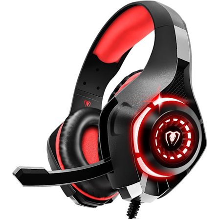 Gaming Headset for PS4 PS5 PC Xbox One Switch med støydempende mikrofon, PC Gaming Headphones med 3,5 mm jack