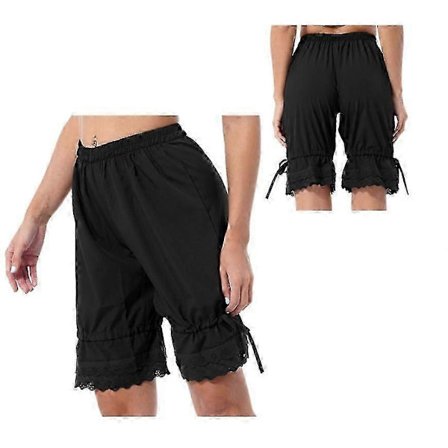 Vintage Alushousut Shortsit Naisille Tyttö Rypytetty Rusetti Bloomersit Housut Historiallinen Halloween Cosplay Puku-lingling}